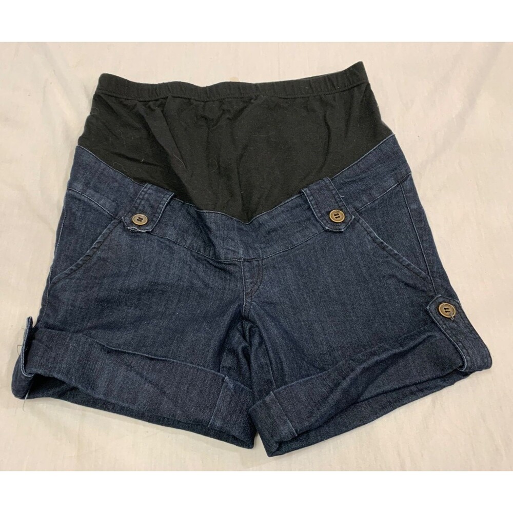 FIRST KICK WOMENS MATERNITY JEANS SHORTS SIZE S